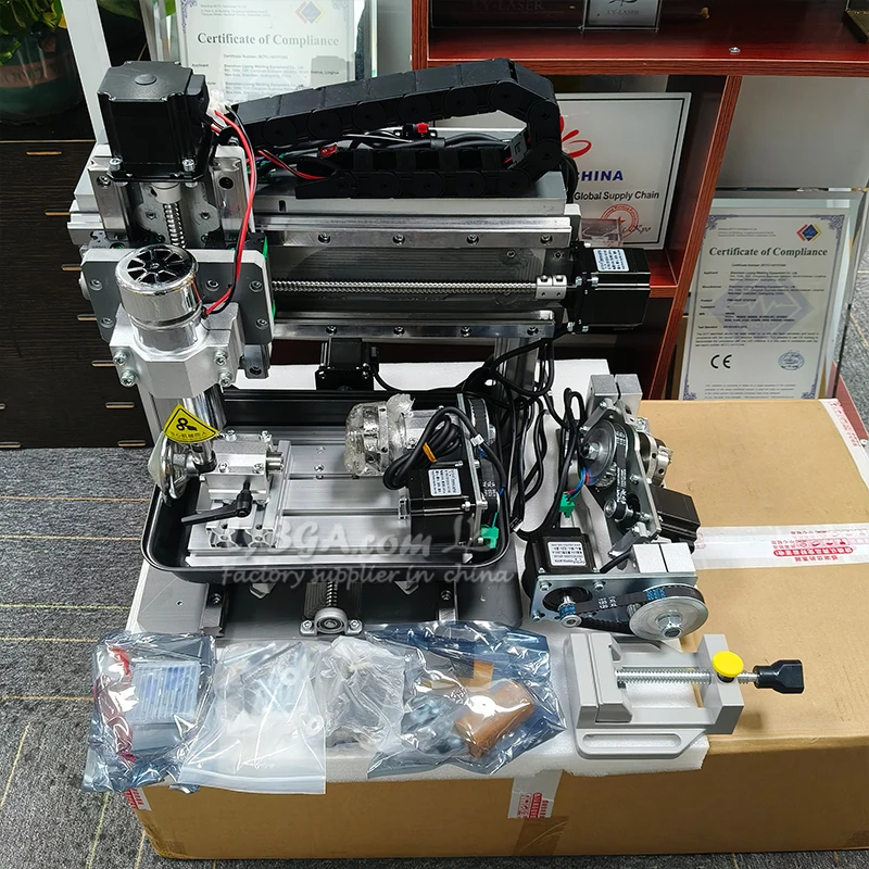 LY جديد 500 واط ماكينة الحفر باستخدام الحاسب الآلي 3/4/5 محور خط مربع السكك الحديدية 3020F جهاز توجيه الخشب PCB PVC طحن حفارة مخرطة مع خزان المياه #2