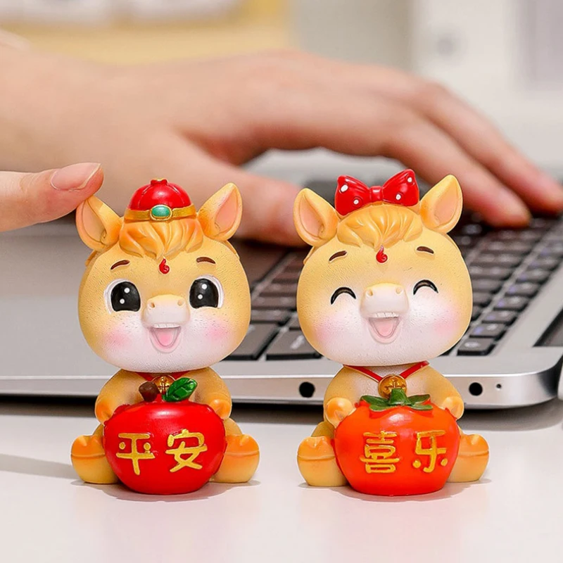 2026 سنة الحصان الجدول الديكور الساحرة المهر هدية محظوظ السنة الجديدة وديكور سيارة لطيف Craft بها بنفسك الحرفية #3