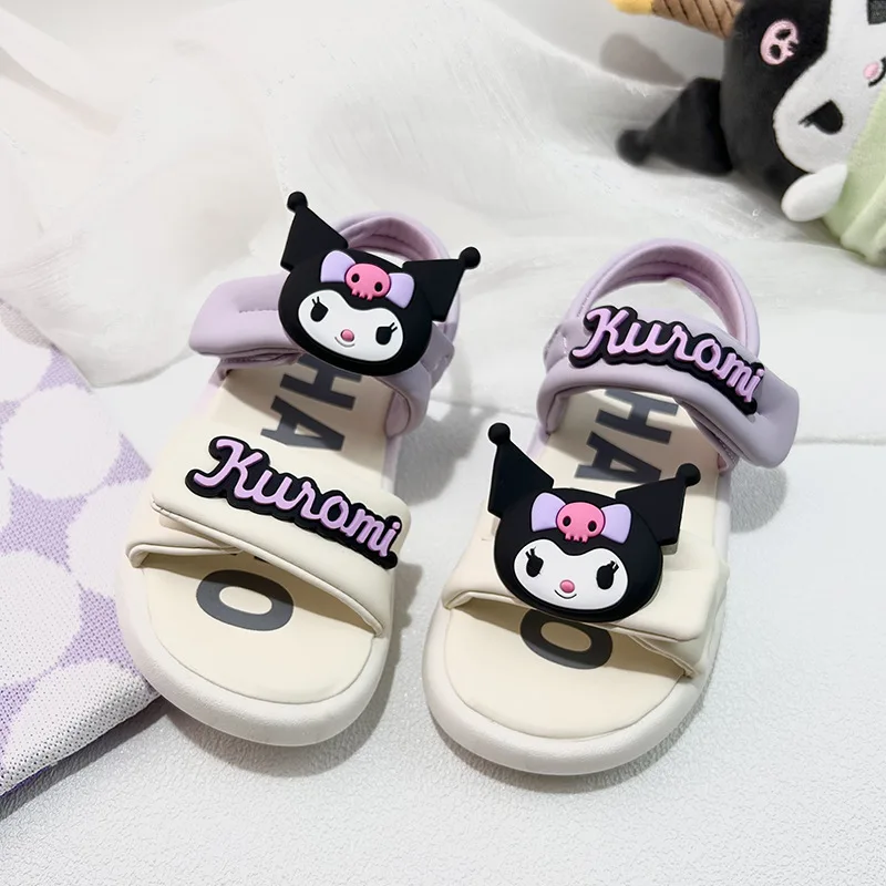 

Sanrio аниме Kuromi Kawaii сандалии мультфильм детская Нескользящая домашняя обувь повседневная обувь Летняя обувь принцессы пляжная обувь девочка подарок