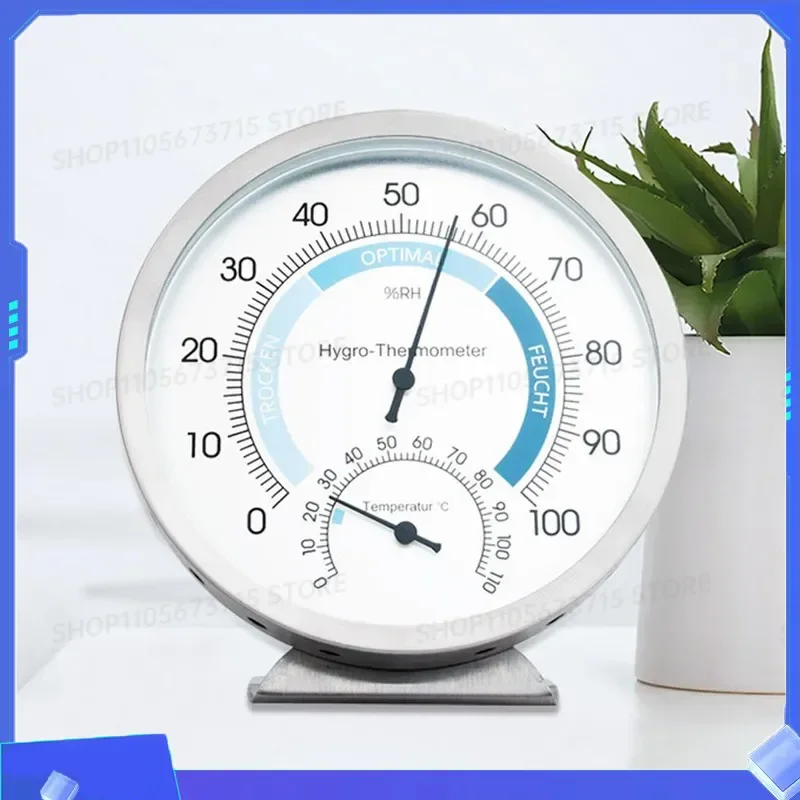 for Stainless Steel High Precision Thermometer Hygrometer 0-100C 0-110RH No Battery Required Temperature Humidity Gauge