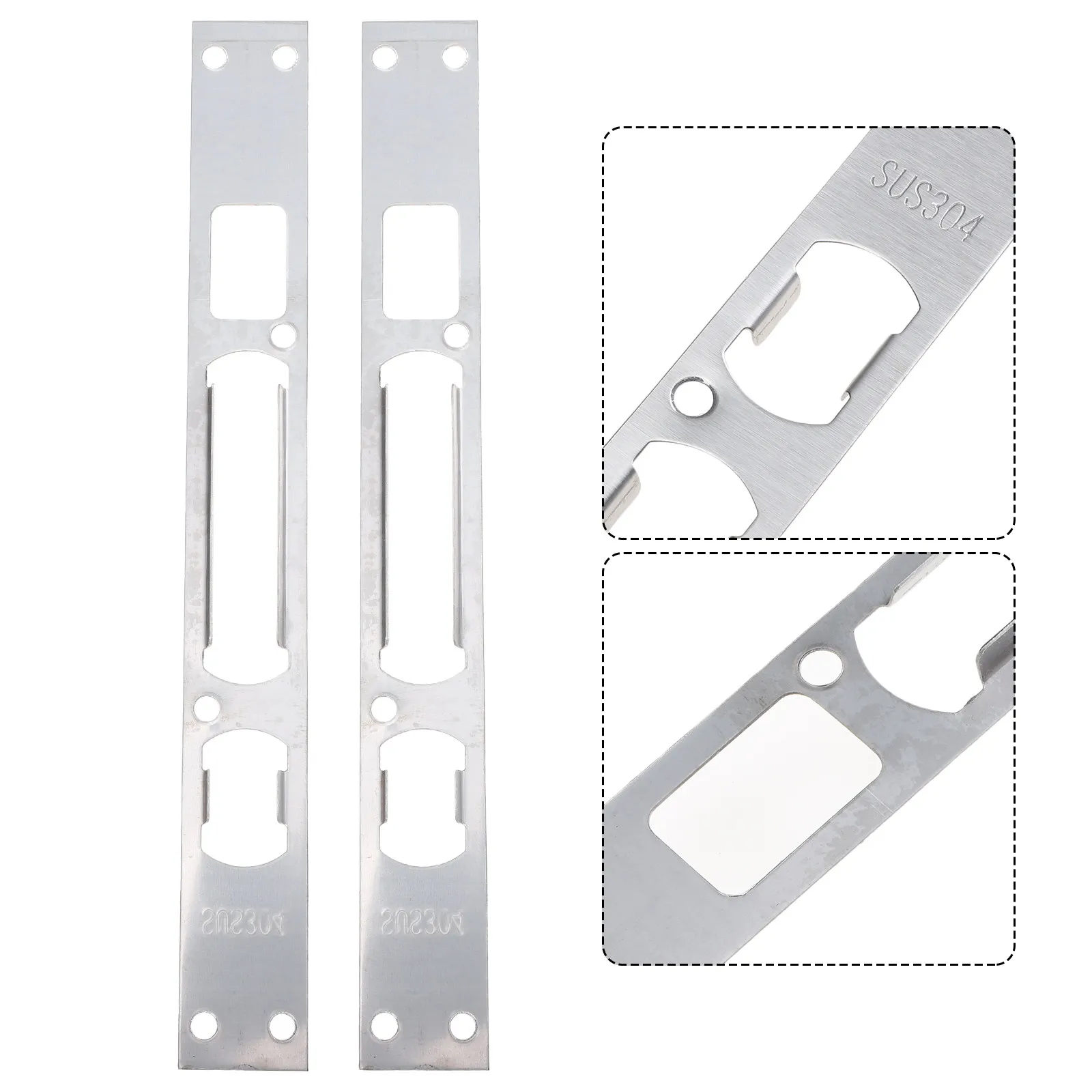 

6Pcs Iron Door Strike Plate Heavy Duty Security Reinforcement for Latch and Deadbolt Combo One Piece Door Guard Metal Frame