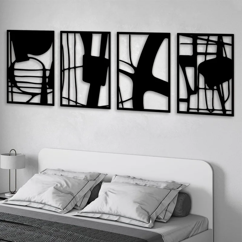 CIFBUY Iron Wall Art Minimalist Abstract Metal Sculpture Rustproof Hanging Plaque Home Living Room Decor Accent Sign