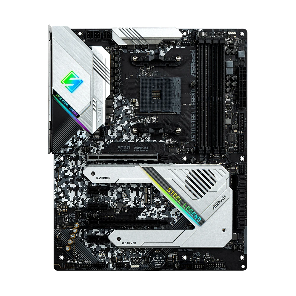ASRock X570 STEEL LEGEND Motherboard Support 5500 5600 5600X 5700X 5700x3D 5800x3D CPU 4xDDR4 128GB AMD AM4 HDMI ATX Mainboard - view 3