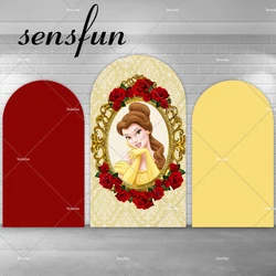 Princess Belle Chiara Wall Arch Backdrop Beauty and The Beast Theme Girls Baby Shower Birthday Party Photography Background