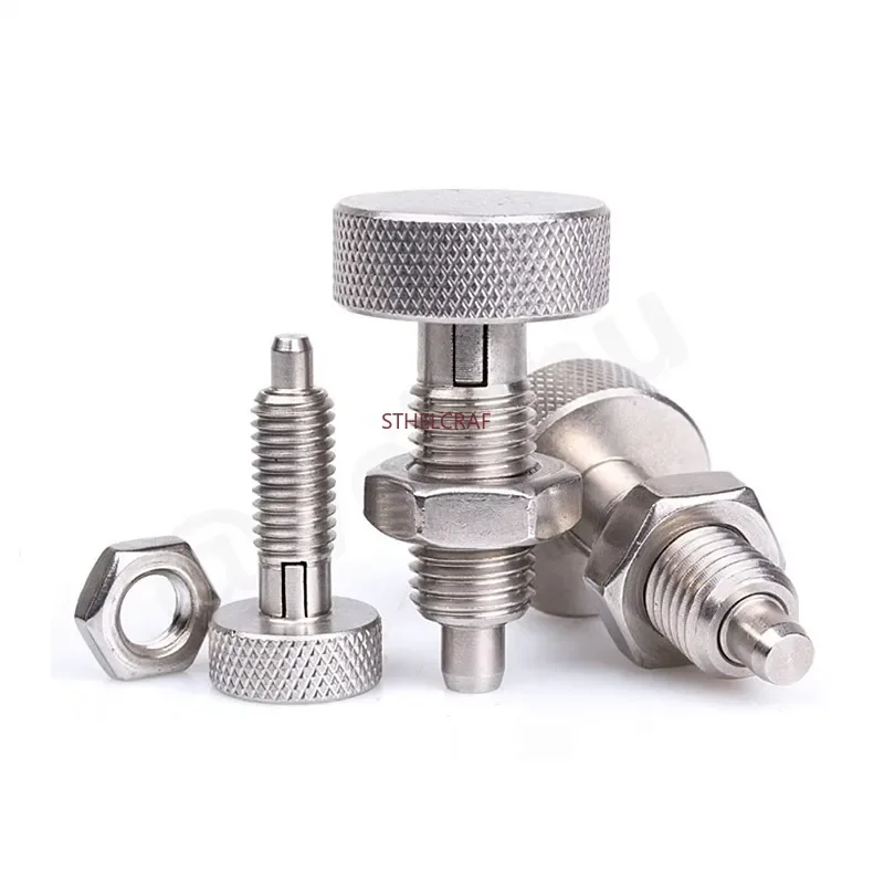 1Pcs Stainless Steel Bolt and Nut Set Telescopic Knurling Head Knob Plunger Spring Positioning Stop Index Pin M6M8M10M12M16