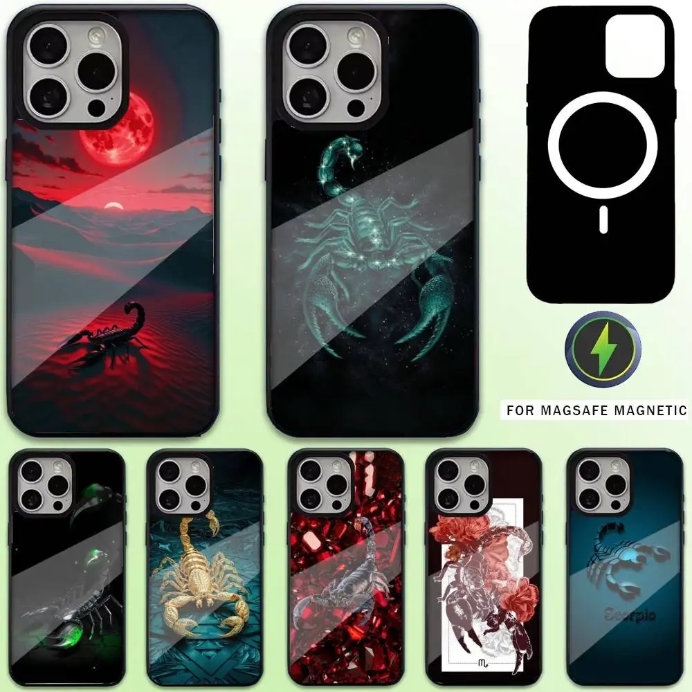 

Scorpion Phone Case For iPhone17,16,15,14,13,12,11 Plus,Pro Max Magnetic Magsafe Wireless Charging