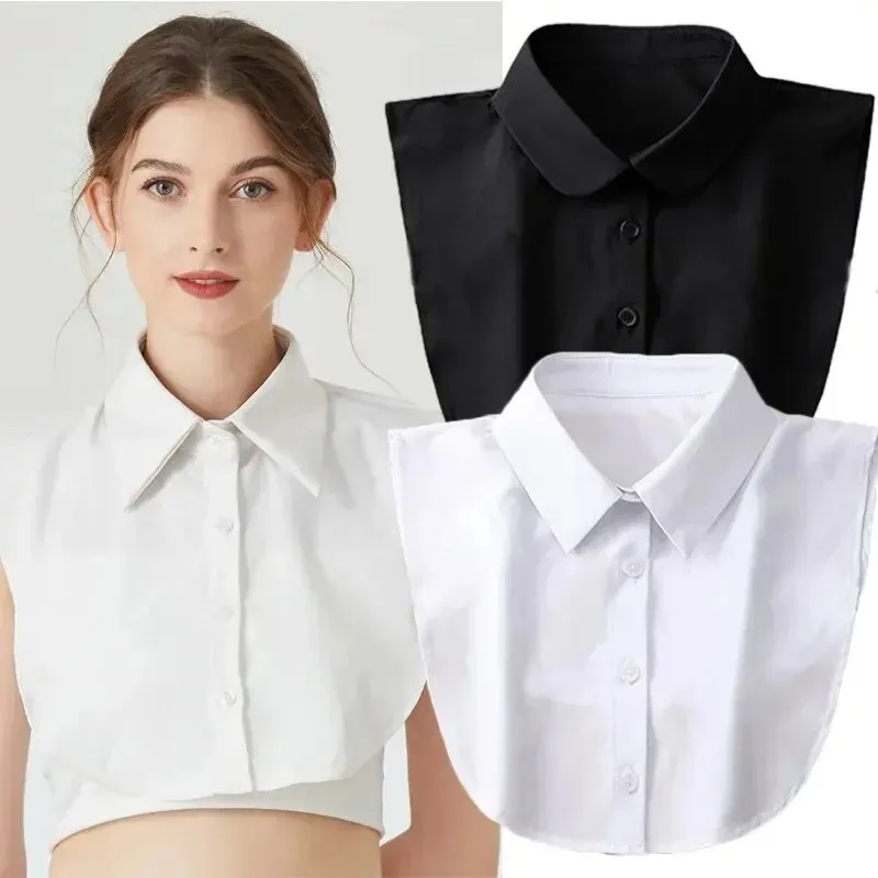 1 pz camicia da donna con colletto finto staccabile colletti bianchi neri moda tinta unita camicetta falsa accessori di abbigliamento unisex