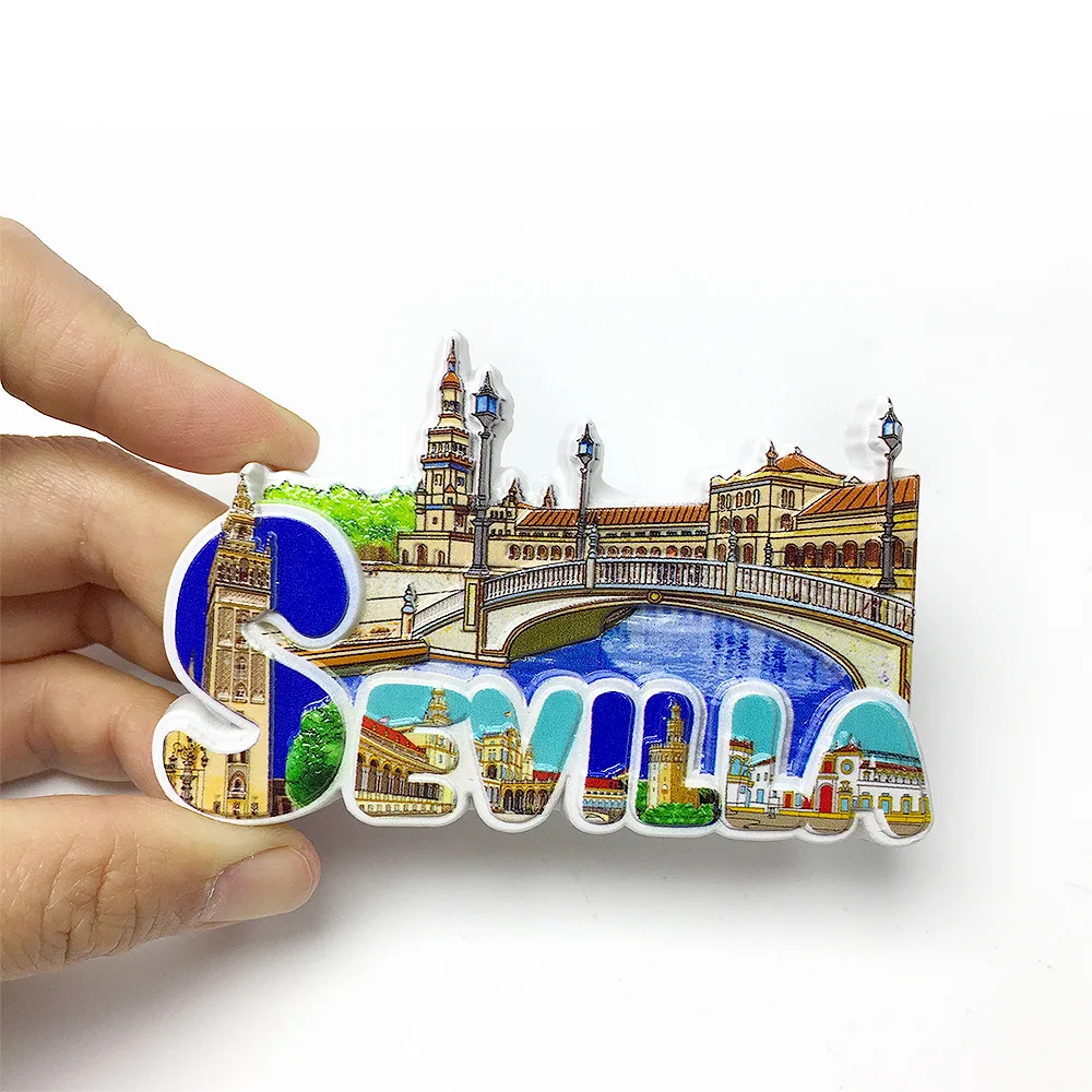

Sevilla Scenic Resin Fridge Magnet, Creative Travel Souvenir, Strong Magnetic Decoration Magnet