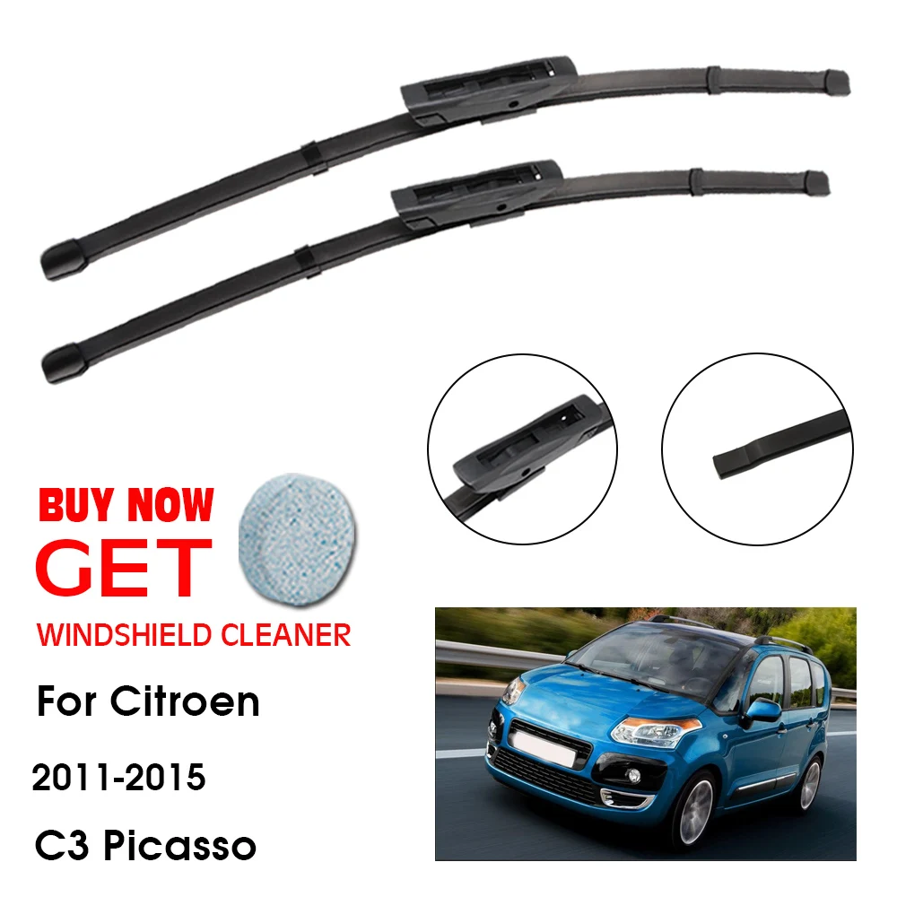 

Car Wiper Blade For Citroen C3 Picasso 24"+16" 2011-2015 Front Window Washer Windscreen Windshield Wipers Blades Accessories