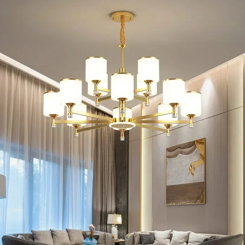 

Modern Pendant Light Home Decoration Stylish Glass Golden Black Led Lights Living Room Dining Bedroom Ceiling Chandelier Salon
