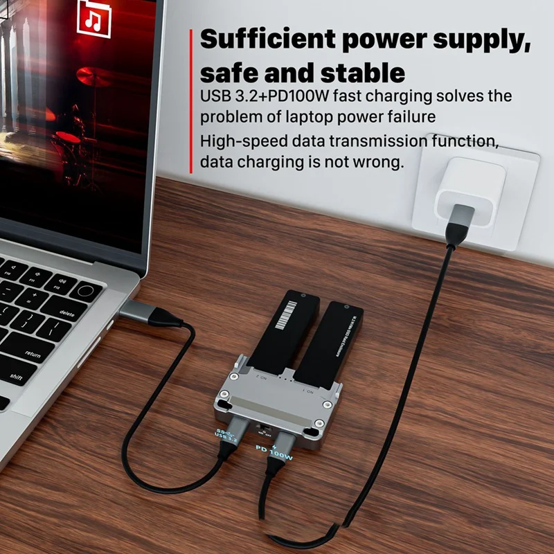 Boîtier SSD externe M.2 NVcloser, lecteur de baie pour touristes, étui rigide pour M2 Nvme 2230 2242 2260 2280 Type-C USB 3.2 Gen2 20Gbps