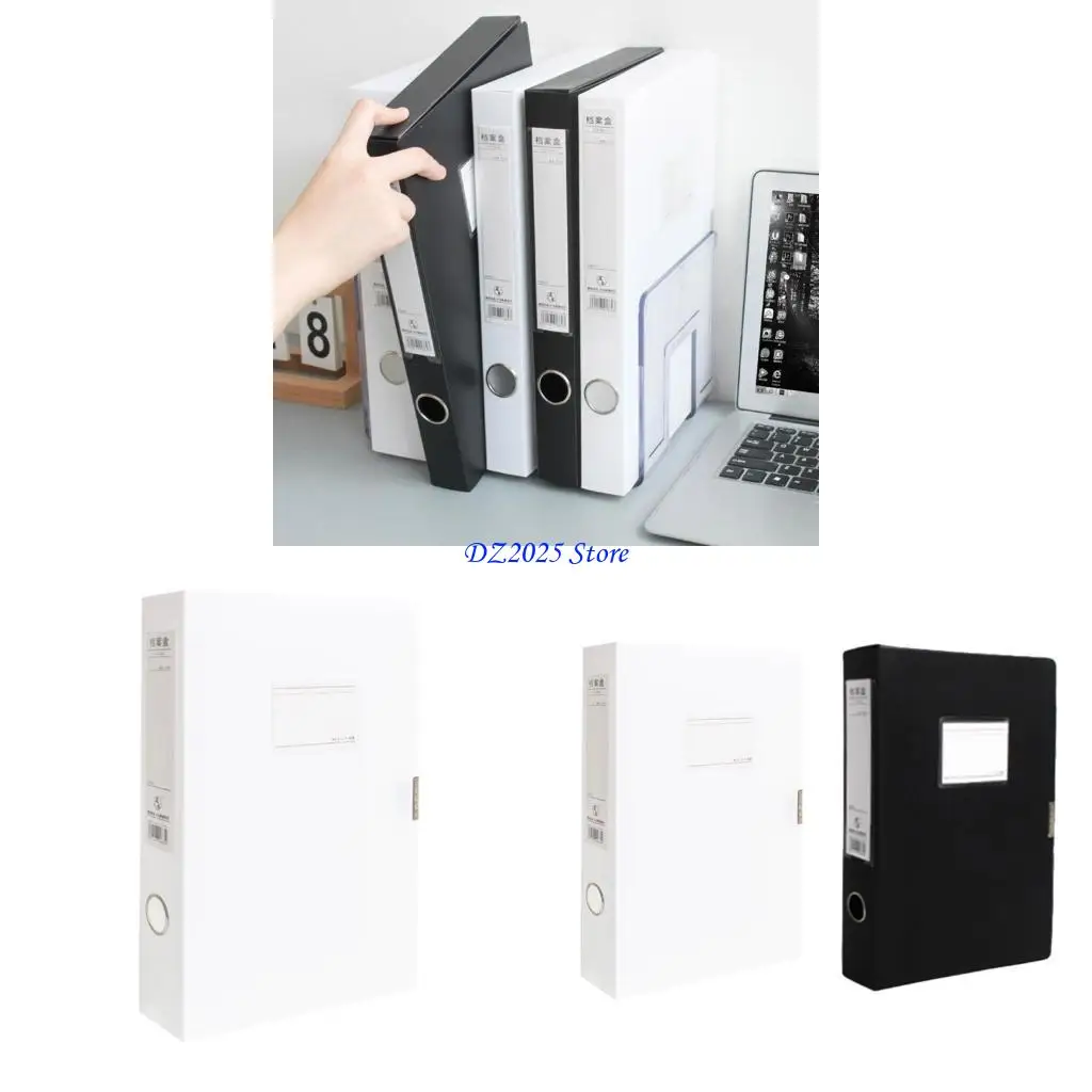 Q6RC Waterproof Document Folder Box Durable Hard Cover File Folder Container Self-adhesive Lock Design for School Office