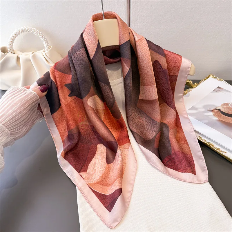 

Luxury Horse Print Square Scarf Women Neck Tie Soft Satin Hijab Headscarf Female Fashion Decorate Head Scarf Foulard Bandana