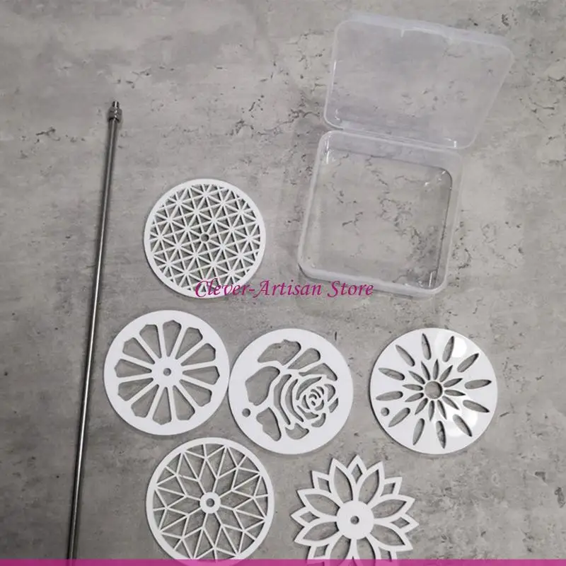 E06B Multi-function Soap Making Tools Set 6 Design Exquisite Flowers Template Pull through Designs Tools Soap Tools