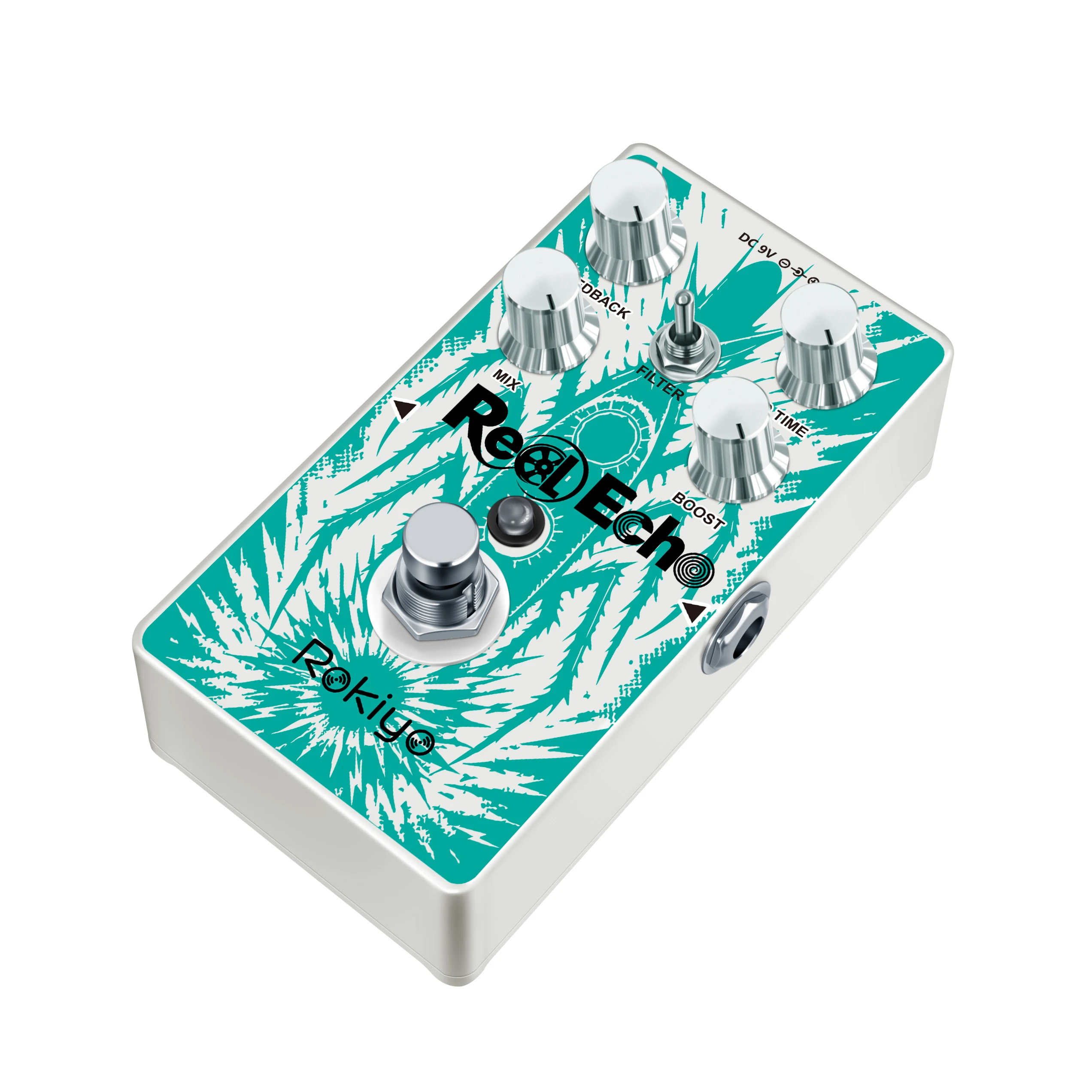 Rokiyo Reel Echo Guitar Effect Pedal Tape Delay Warm Grainy Vintage Echo Filter Modulation & Boost Super Buffer Circuit Stompbox