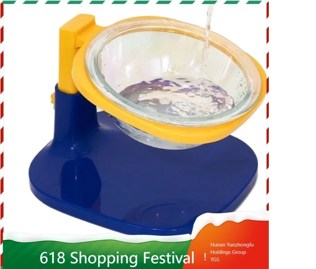 Light Refraction Design Pet Water Bowl Height Adjustable Sturdy Drinking Basin For Household Cats And Dogs
