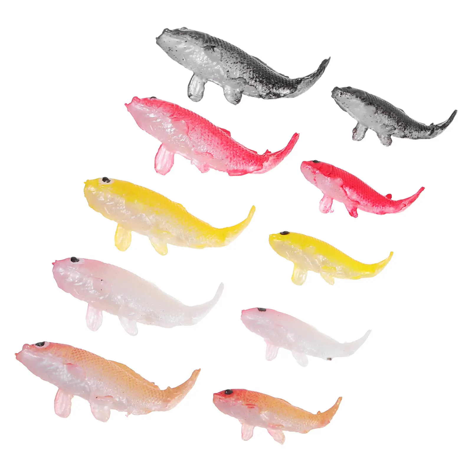 10Pcs Resin Koi Fish Ornament Set Mini Garden Pond Aquarium Decor Lifelike Swimming Detail Compact Size Vibrant Colors Water