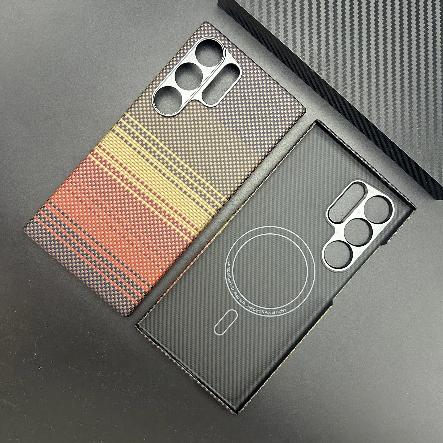 

For Samsung Galaxy S24 Ultra Magsafe Case Real Carbon Fiber Aramid Fiber Magnetic Cover for Galaxy S24 Ultra case Business