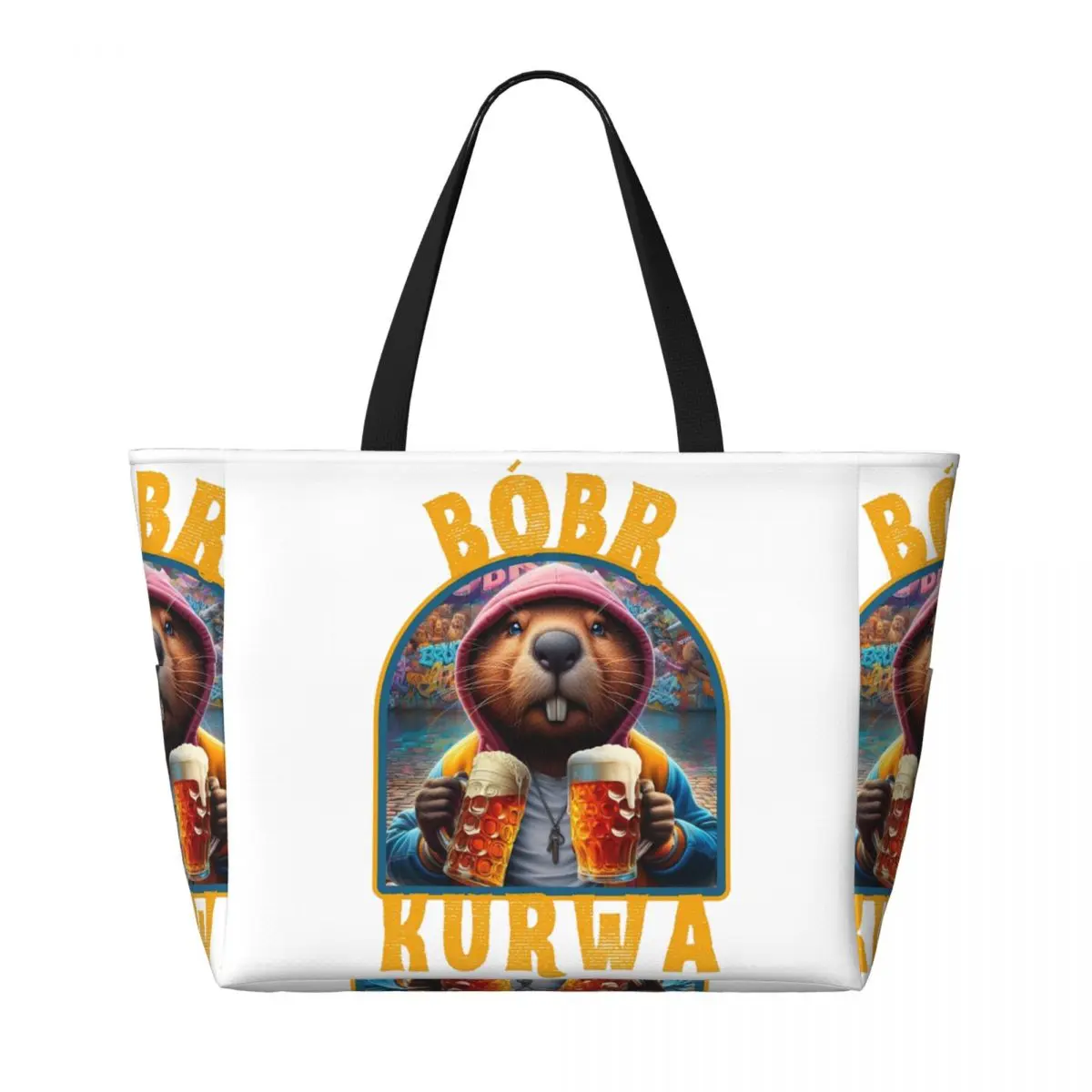 Bober Bbr Beaver Beach Tote Bag Sport Gym Yoga Duffle Large Tote Bag Women Travel Bag Fitness bag