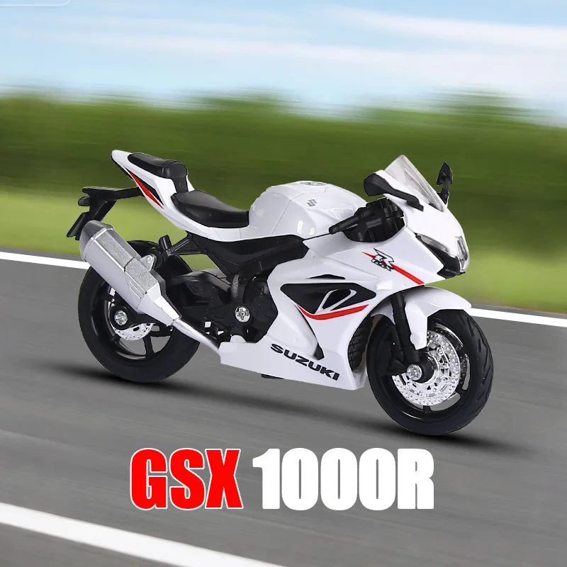 1:18 Suzuki Hayabusa GSX1000R YZF-R1 Modello di moto in lega Simulazione Metallo Auto da strada Modello di auto in lega da collezione