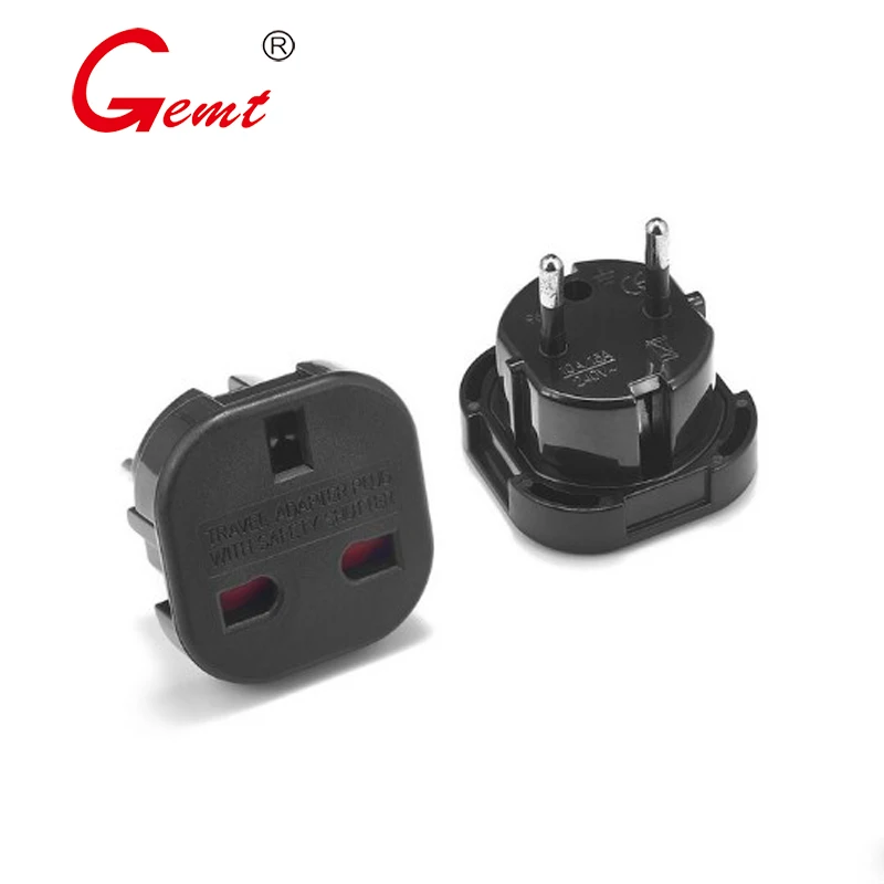 10a Eu 2pin to 3 Pin Uk Travel Adapter Uk to Eu Travel Power Adapter Plug Abs Housing British Scoket Outlet Wall Plug