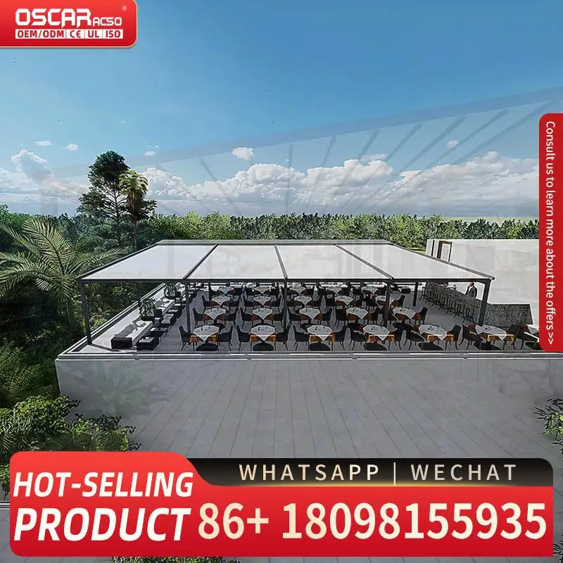 

Retractable Folding Outdoor Awning PVC Rainproof Patio Roof for Garden Balcony Terrace Retractable Canopy Pergola