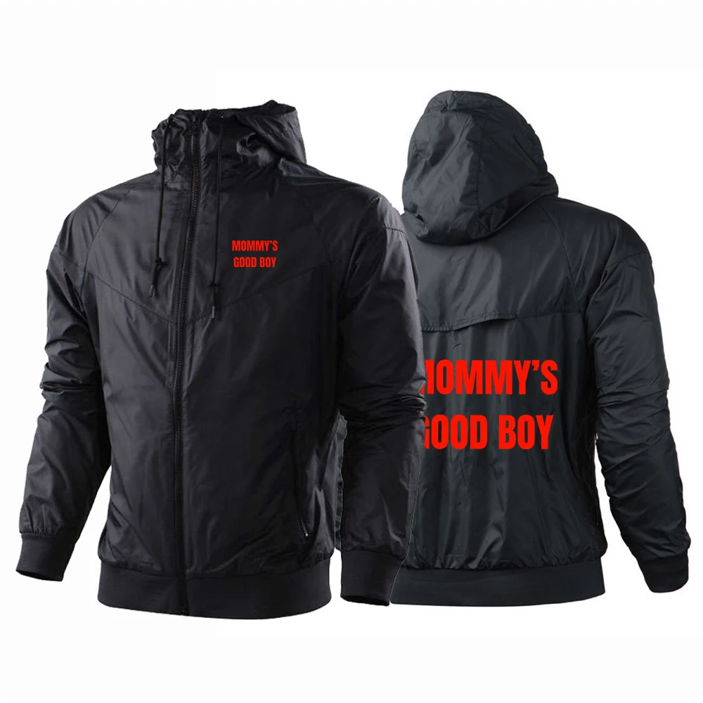 MOMMY's GOOD BOY Hiking Jackets for Men Sun Protection Windbreaker Camping Rain Coat Unisex Portable Clothes Hoodies Jacket