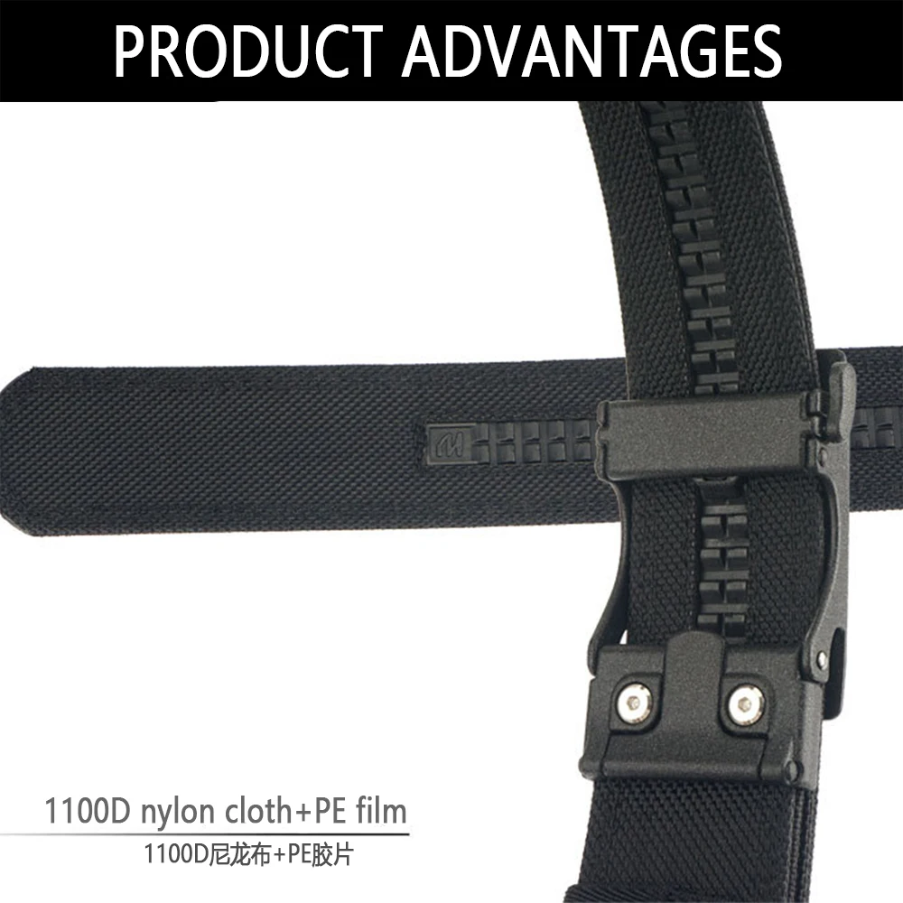 TUSHI New Military Belt for Men Sturdy Nylon Metal Automatic Buckle Police Duty Belt Tactical Outdoor Girdle IPSC Accessories