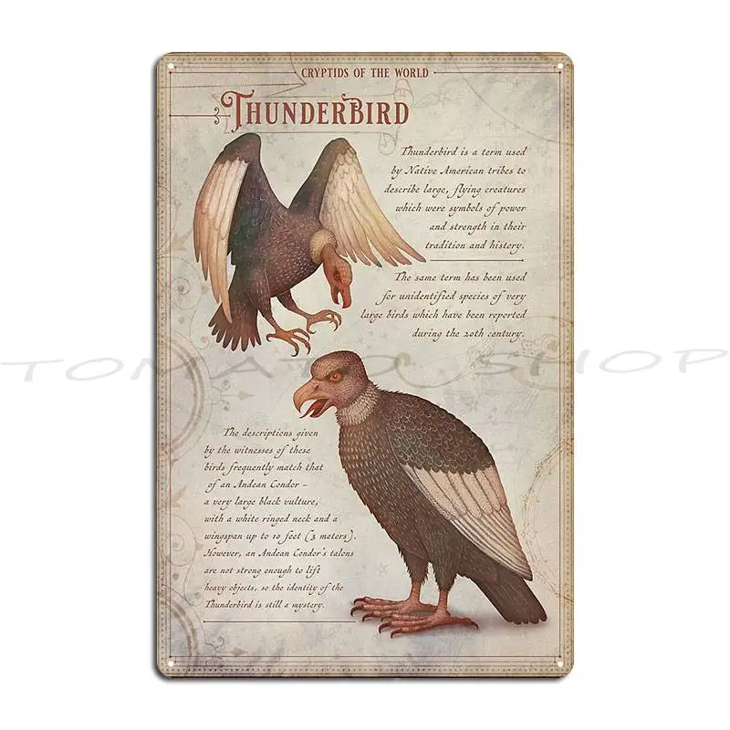 Thunderbird Metal Sign Living Room Design Rusty Garage Character Tin Sign Poster