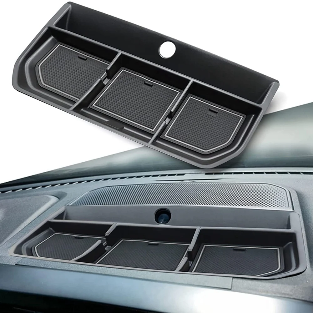 Dashboard Storage Box for Ford F150 2021 Accessories Center Console Organizer Tray Anti-Slip Dash Mounted Holder, White