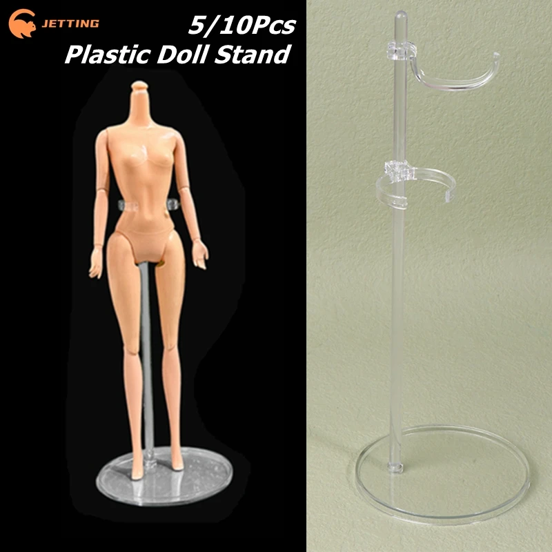 

5/10Pcs Plastic Doll Stand Figure Display Holder Model Furniture Accessories For 1/6 Doll House Decor Kids Pretend Play Toys