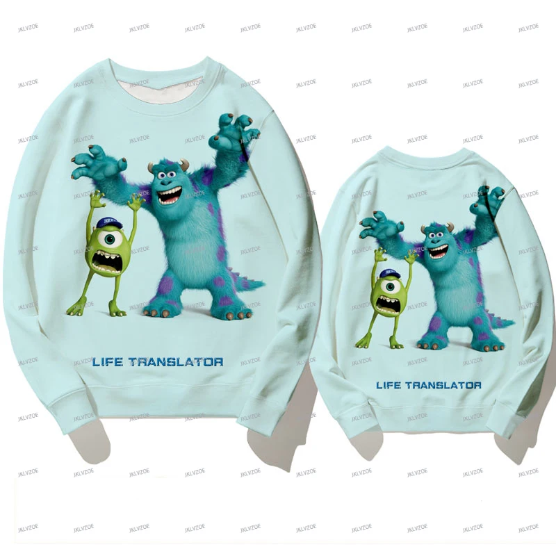 Disney Monsters University Sweatshirt Cartoon Anime Women Men Pullover Tops 2025 New Fashion Couple Hoodie Sweatshirt Pullovers