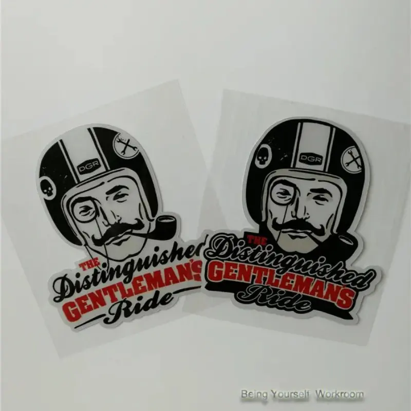 Cafe Racer Sticker – 'Gentleman's Ride' Design, 10cm, Fits Triumph Ducati BMW Honda Bobber