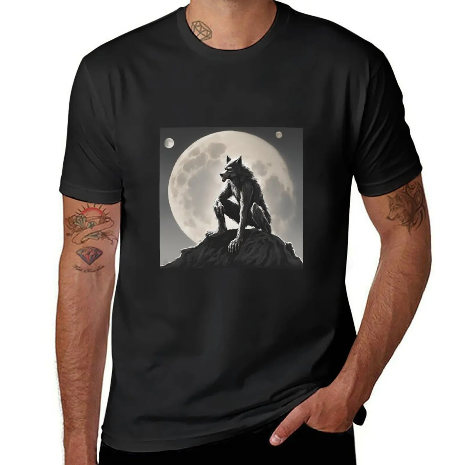 Wolfman T-Shirt sports fans plain mens workout shirts