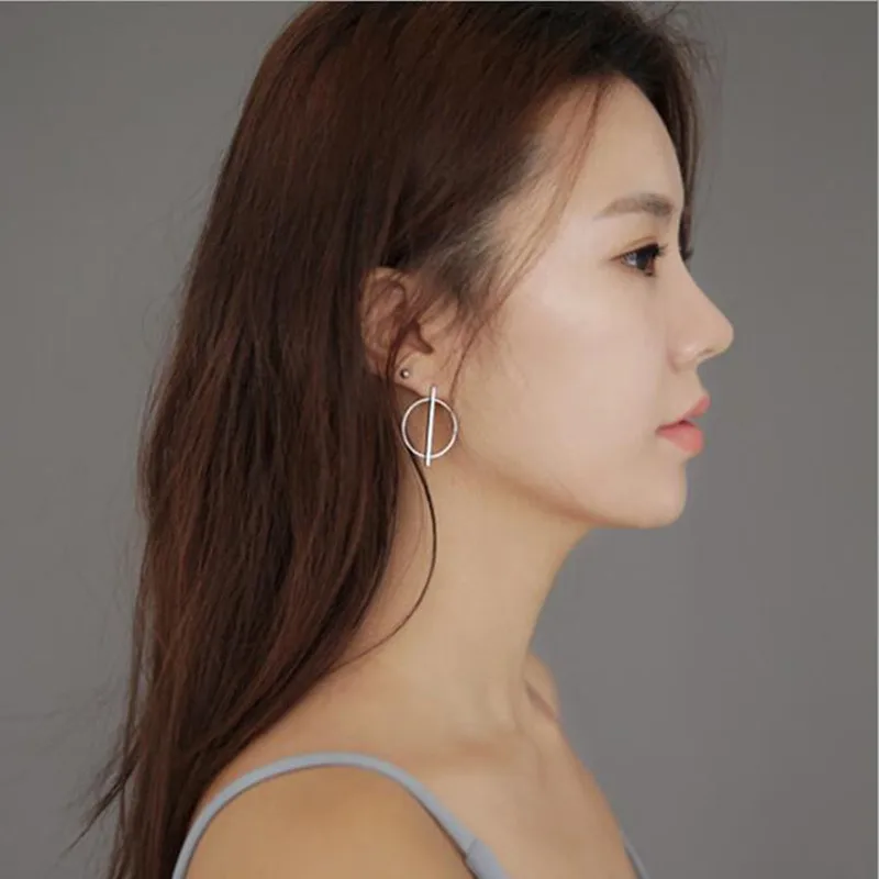 Small Simple Temperament 925 Sterling Silver Jewelry Fashion  Aesthetic Geometric Round Hollow Earrings  E183