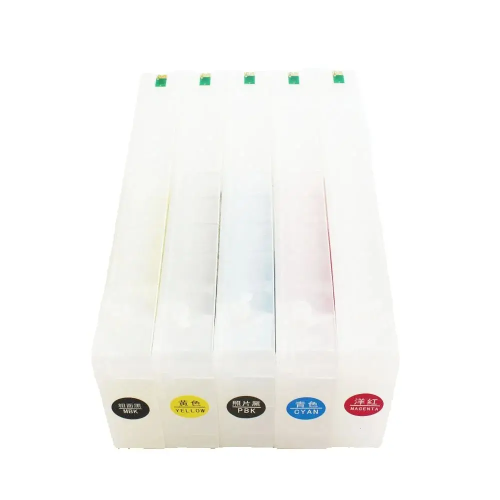 5 Colors 700ml Empty Refillable Ink Cartridges with Chip T6361-T6365 T6368 for Epson Stylus PRO 9700 7700 9710 7710 printer