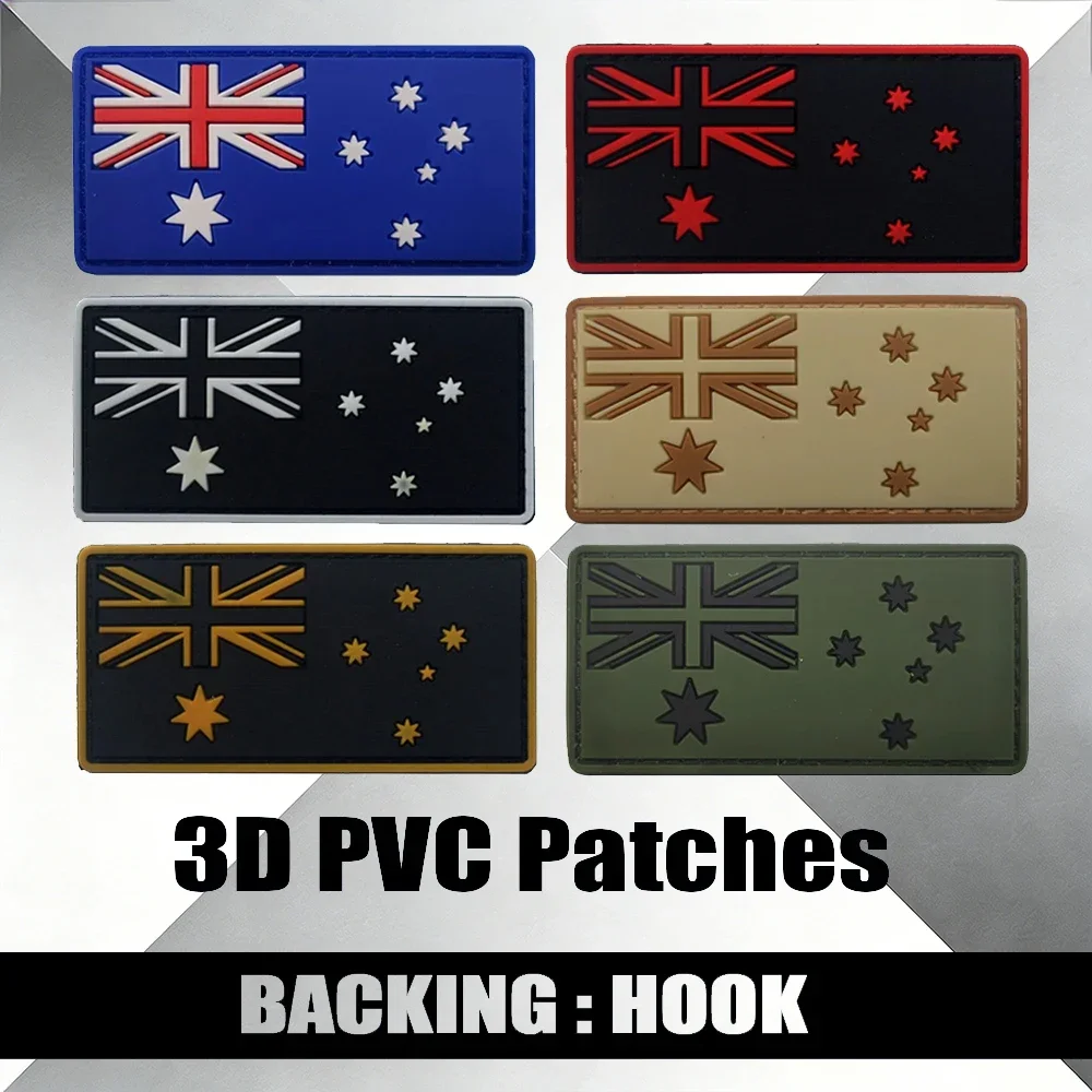 

Тактическая резиновая нашивка с флагом Австралии 3D из ПВХ с креплением на липучке для одежды и рюкзаков