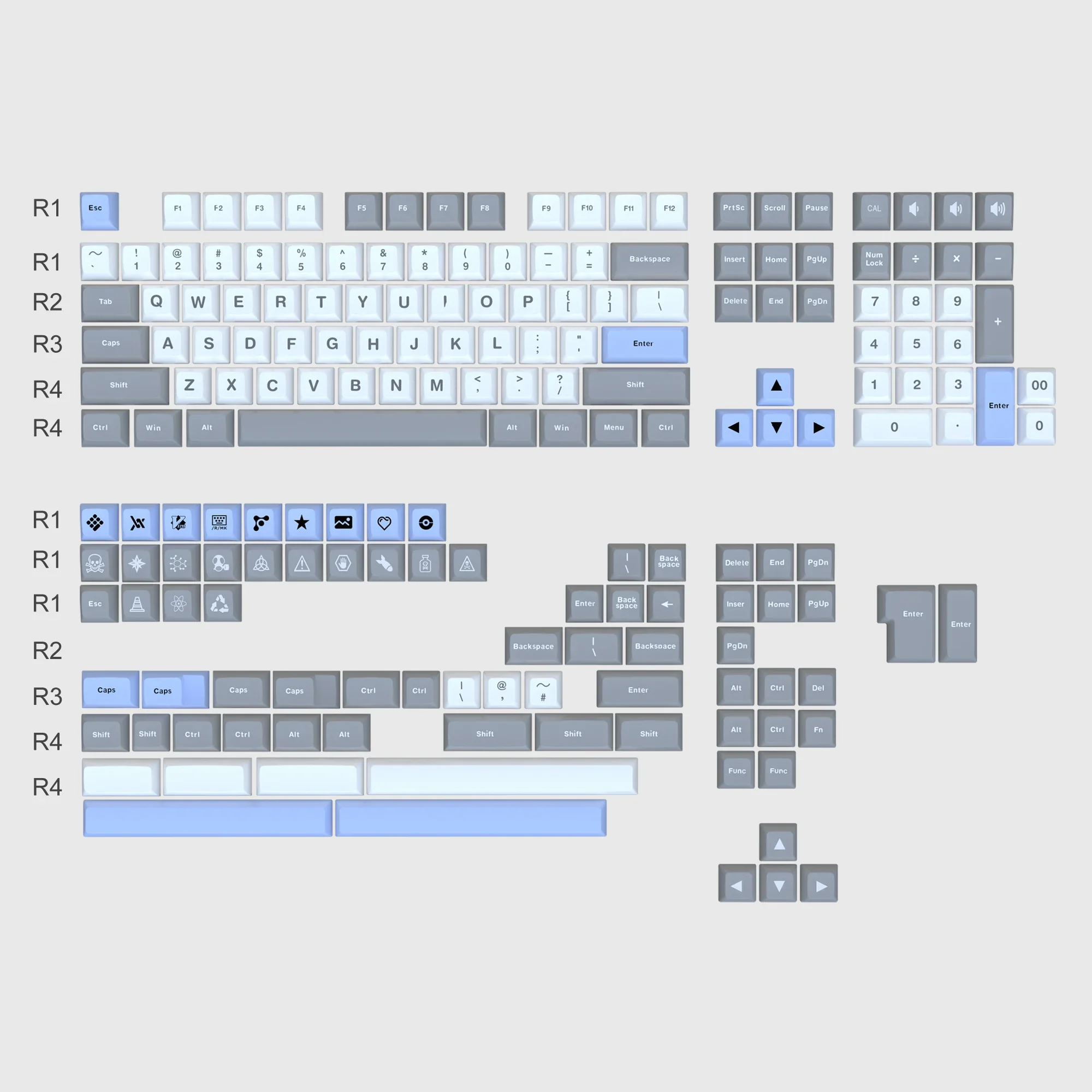 

OSA minimalist gray 189-key full set of mechanical keyboard keycaps PBT personalized customization