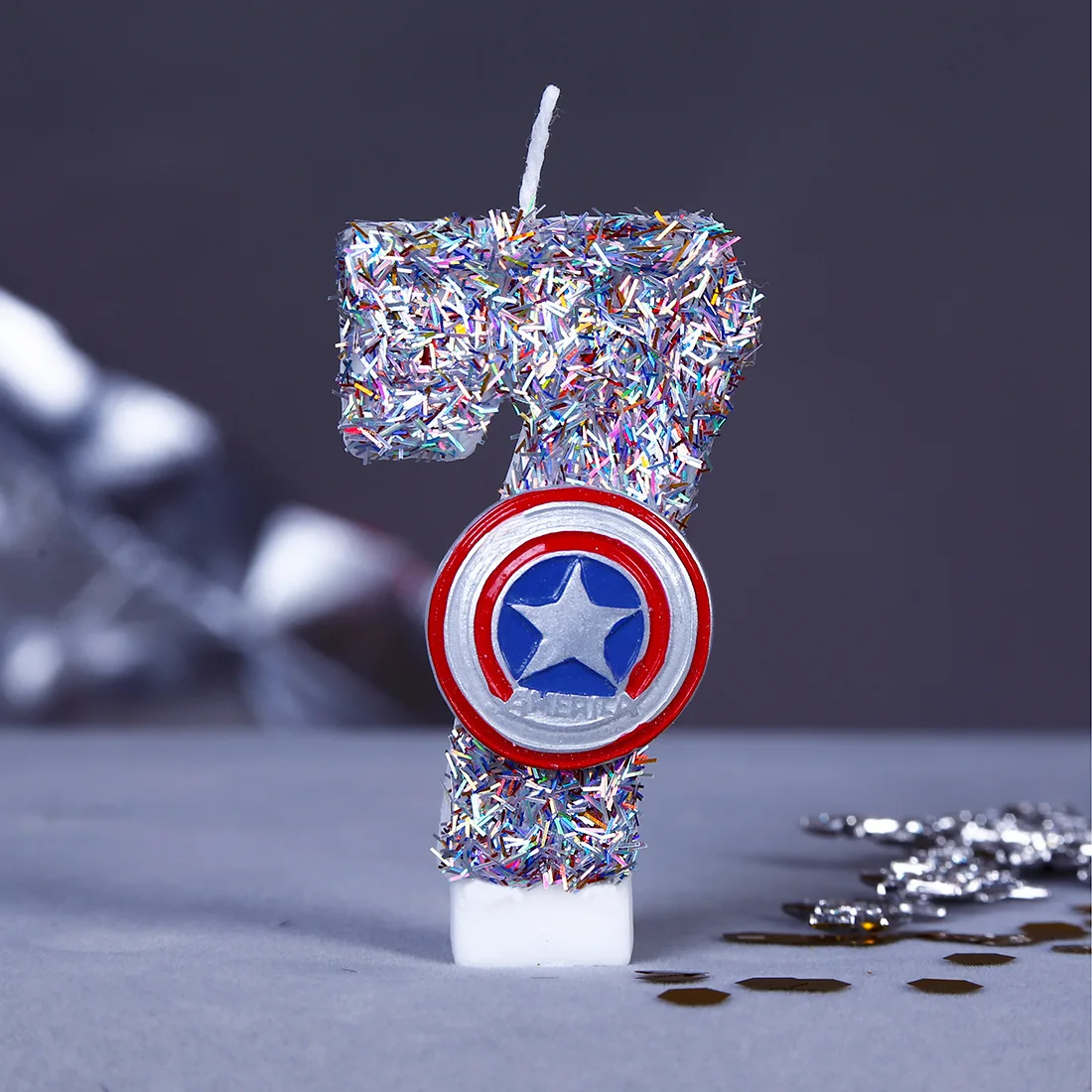 Marvels Superheros Captain Americas Digit 0-9 Candle New Anime Cake Topper Gender Reveal Birthday Decoration Party Supplies Gift