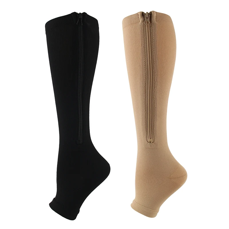 Men Burn Fat Zipper Socks Functional Compression Slim Sleeping Beauty Leg Shapper Socks Prevent Varicose Veins Stockings