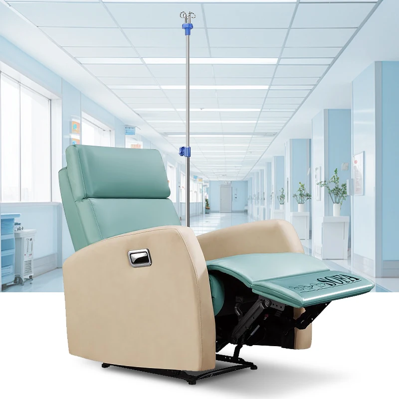 Hospital furniture Electric manual reclining infusion sofa chair Hospital chair with infusion rod