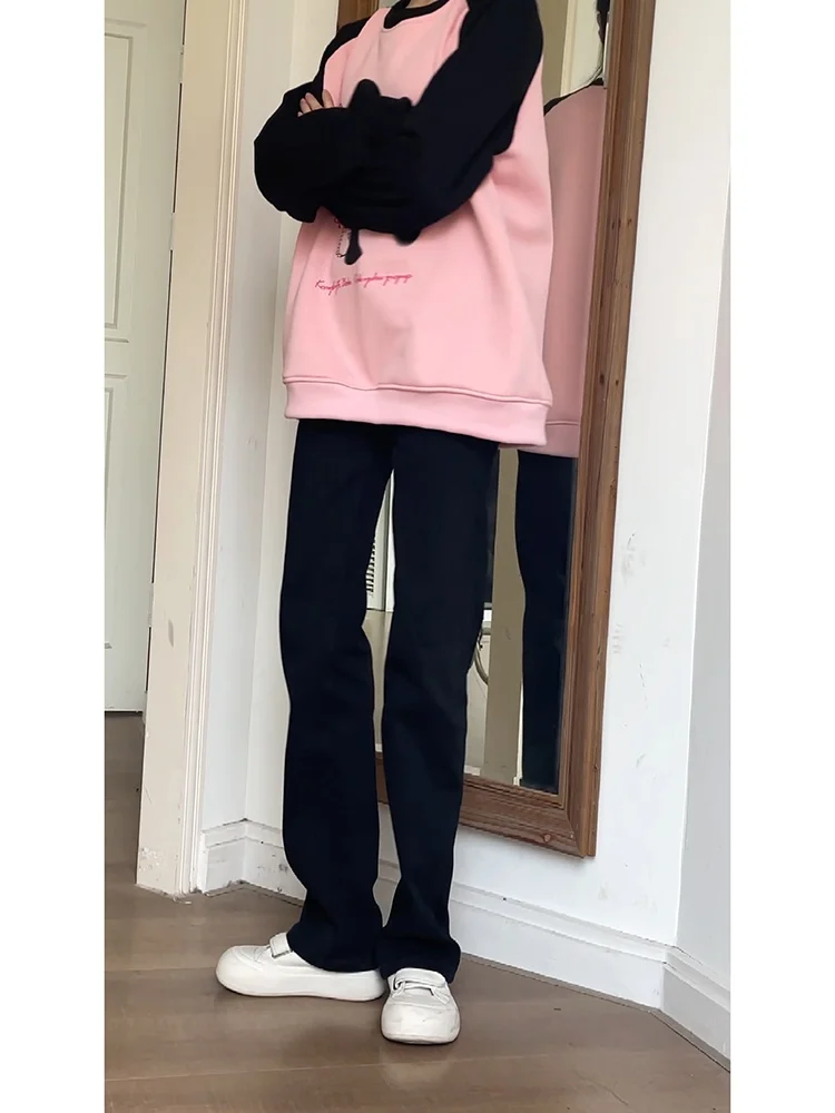 

Cleanfit Bla Fce Lined Slim Fit Jeans Men's Winter Straight Leg Trousers Lengthening Leg Effect Youth Faion Jeans