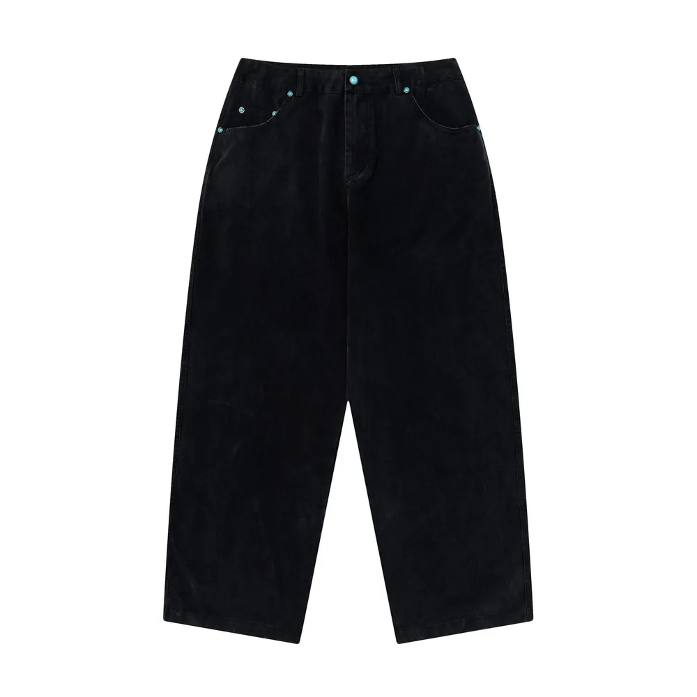 

Washed Designer Beading Women's Black Jeans Goth Grunge Aesthetic Pants Trousers for Women Men Streetwear Winter Fall Streetwear