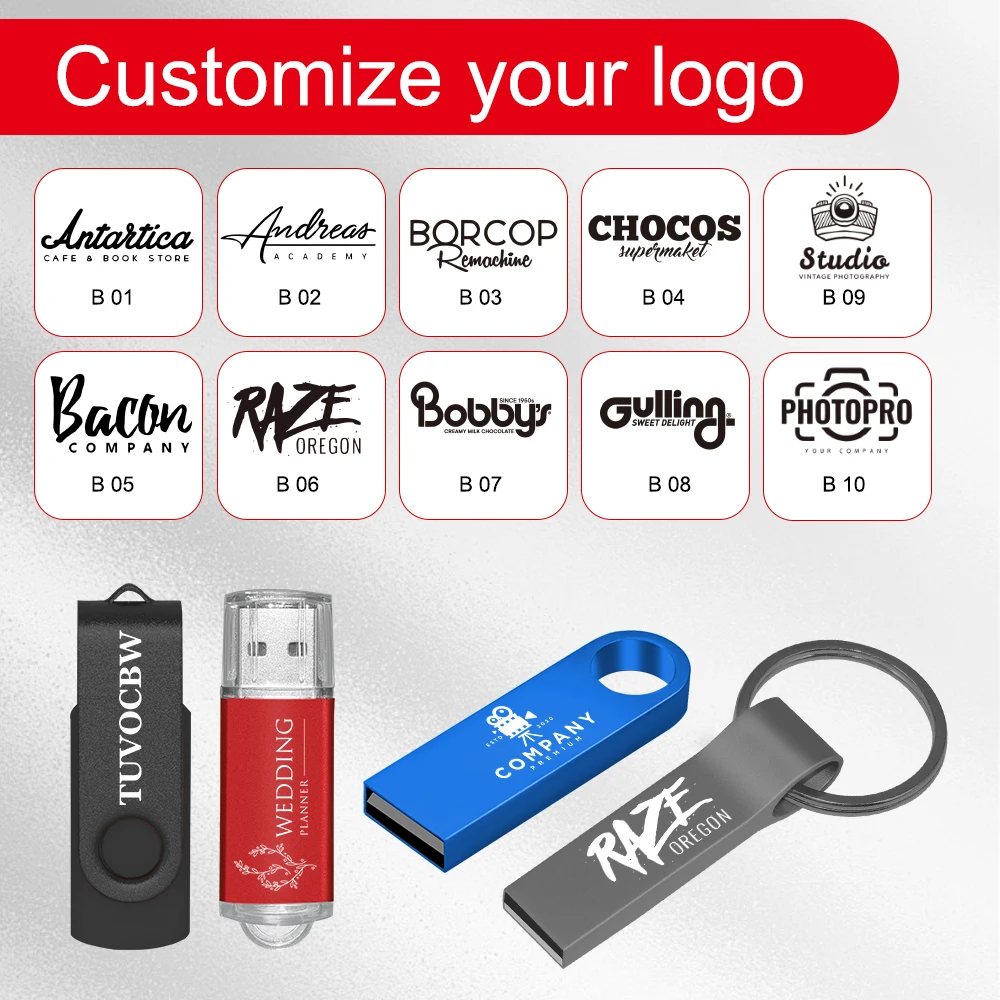 10/20/50 pcs Metal 3.0 USB Flash Drive 64GB Pen Drive criativo USB Stick 3. 0 Flash Drive Pendrive de alta velocidade personaliza o logotipo