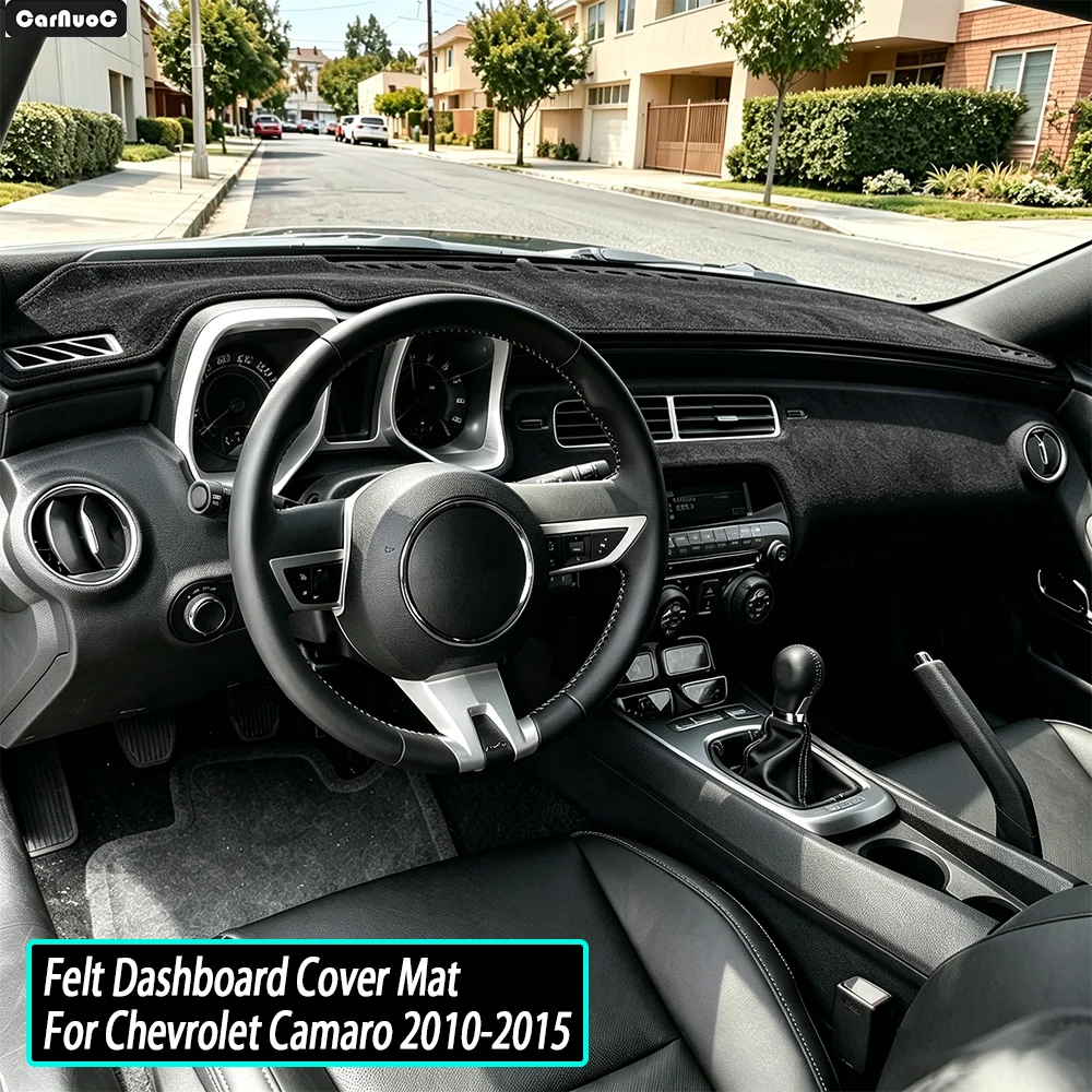

For Chevrolet Camaro 2010-2015 Breathable Car Dash Cover Mat-Reduce Sun Heat and Glare Felt Avoid Light Pad