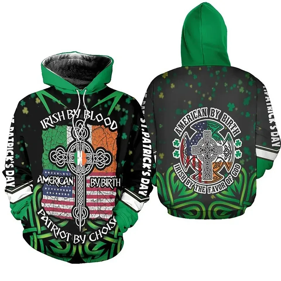 

Irish By Blood, толстовка с капюшоном American By Birth — патриотическая кельтская одежда, унисекс, новый стиль весны/осени, толстовка с капюшоном