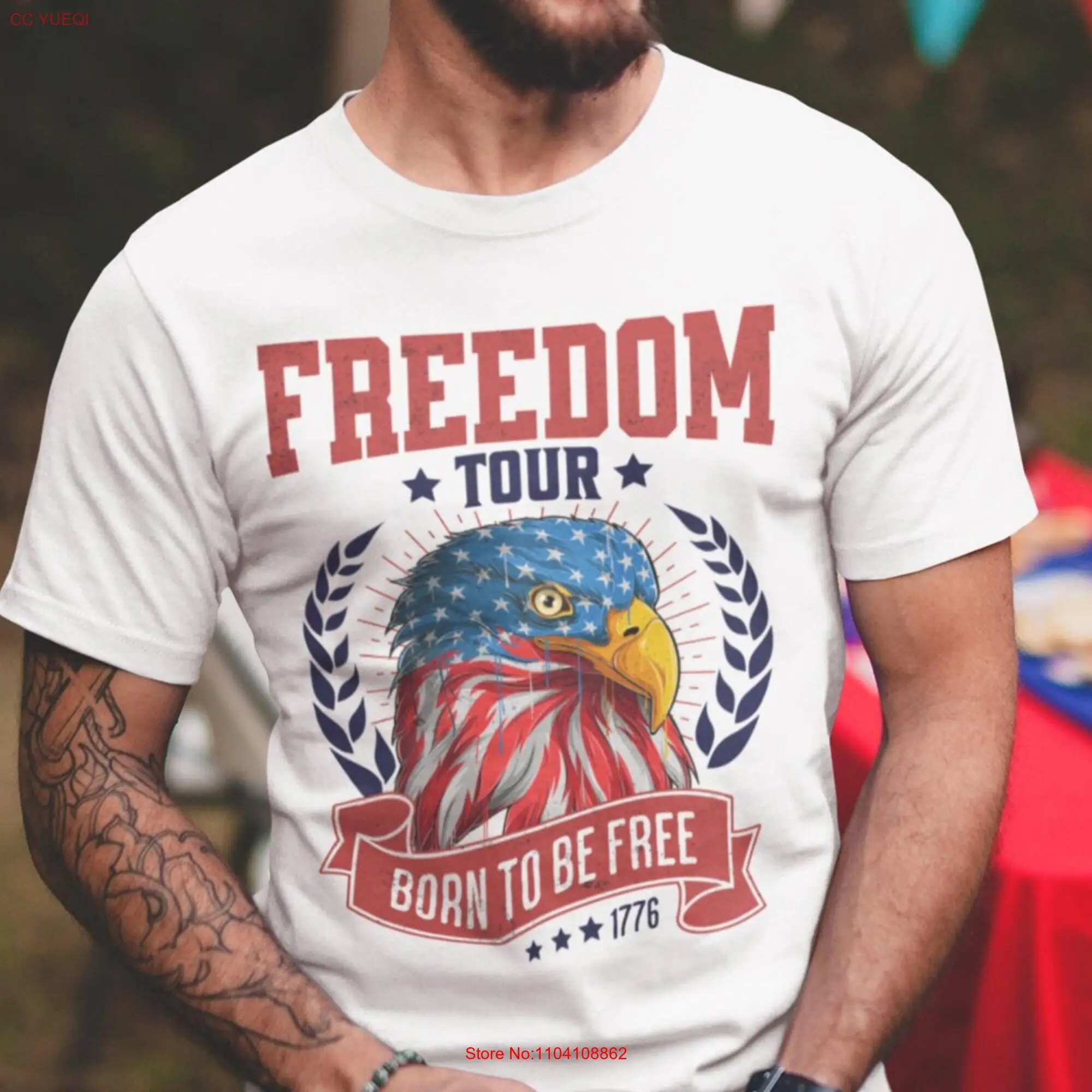 Freedom Tour 1776 Born To Be Free 4th Of July Outfit Bald Eagle T Shirt Usa Patriotic Merica American Mama Independence Day