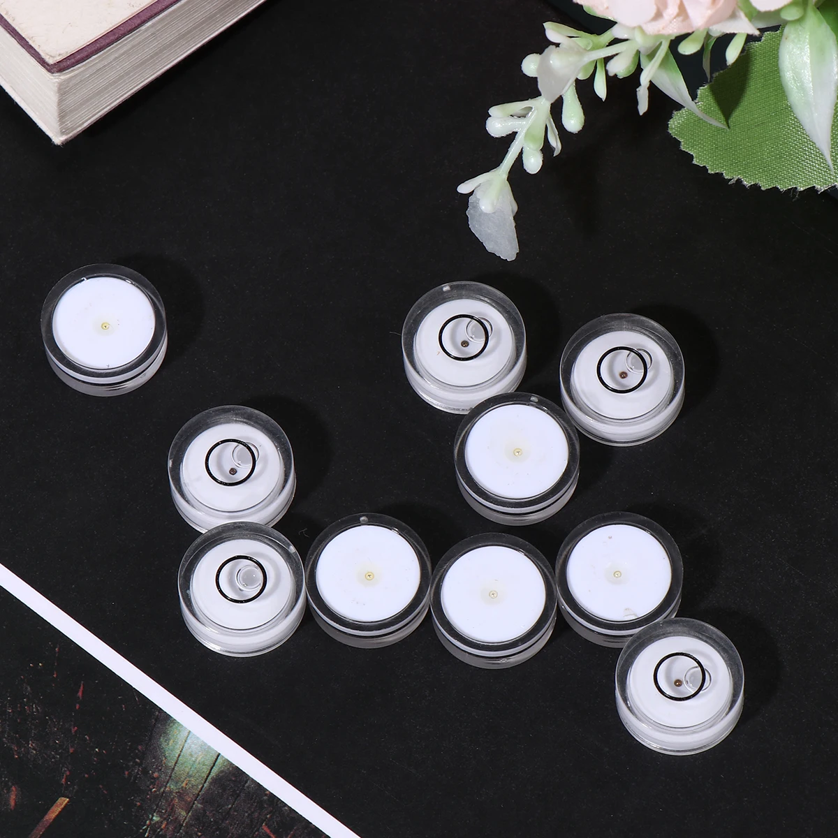 16pcs Horizontal Bubble Level Durable Accurate Small Size Portable Surface Scale Design Circular Level Tool Measuring Instrument