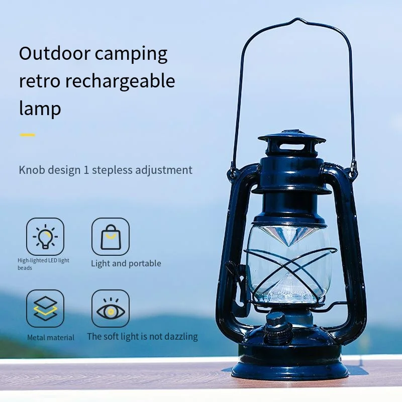 

Outdoor Camp Ambient Led Retro Imitation Paraffin Horse Lamp Tent Camping Light Portable Rechargeable Handheld Lighting