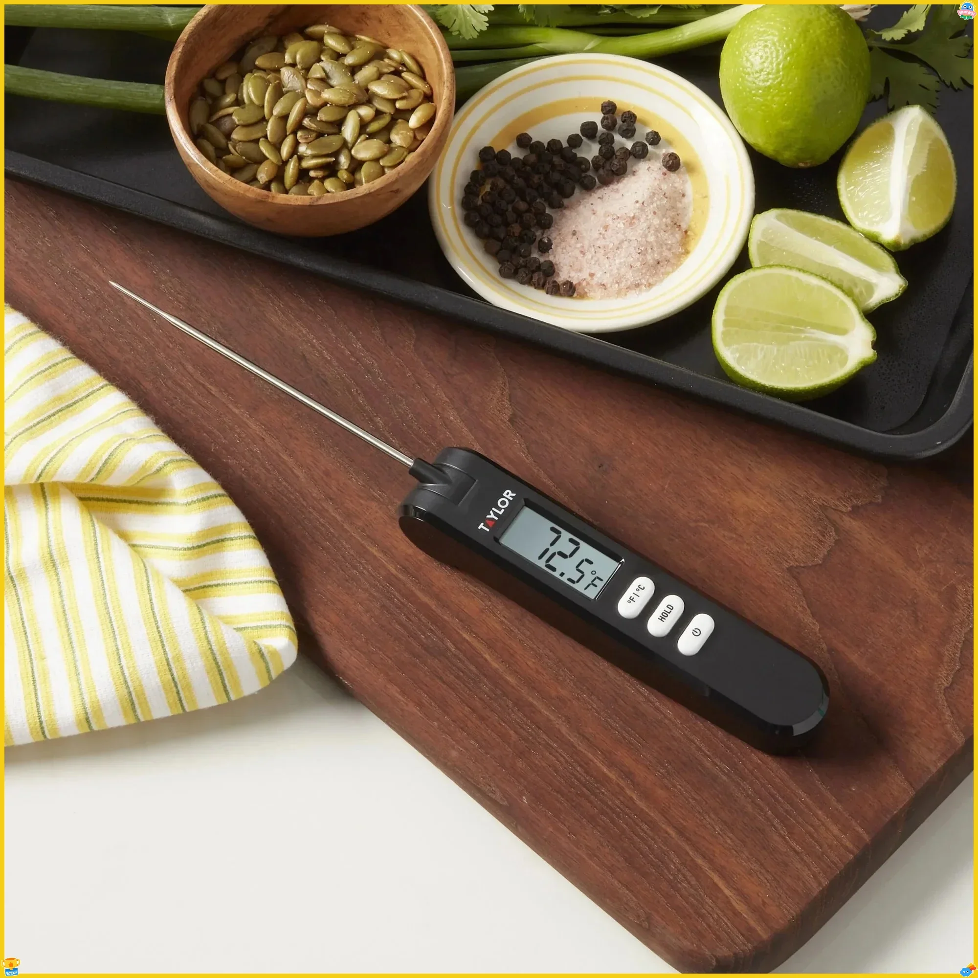 

Black Digital Fold Thermocouple Thermometer, Stainless Steel Probe for Instant & Accurate Cooking, Grilling & Frying